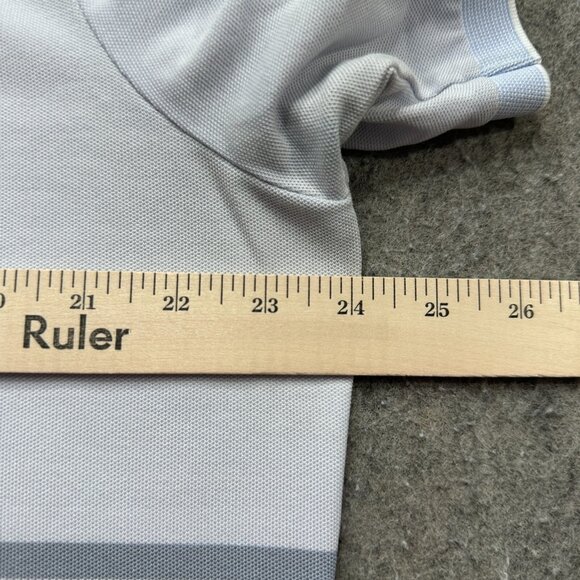 Greyson Polo Shirt Men L Blue Striped Golf Performance Stretch - Picture 10 of 13